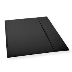 Teczka tekturowa lakierowana z gumką czarna